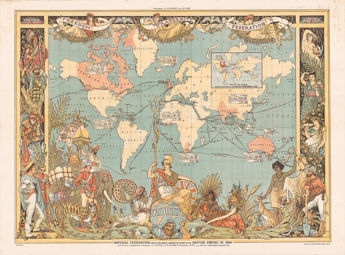 Crane, Imperial Federation Map of the World, 1886