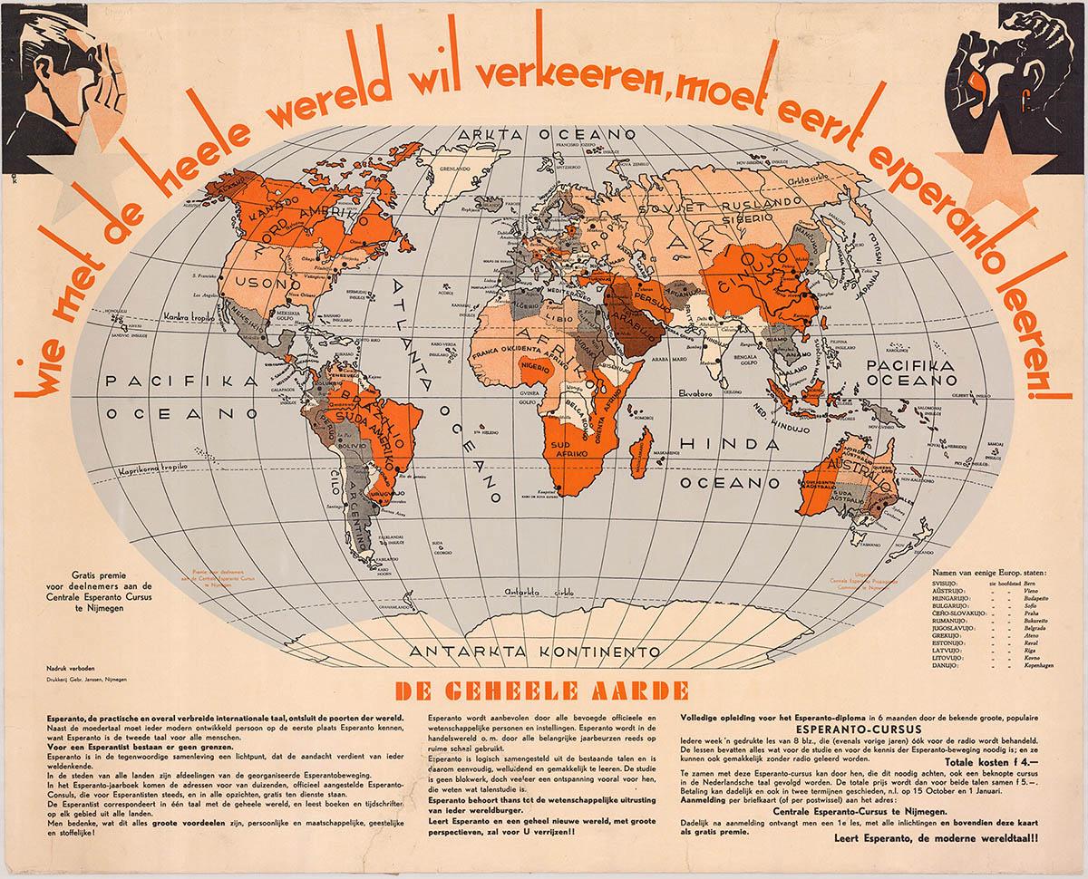 [Who Wants to Communicate with the World, Must First Learn Esperanto!], 1930
