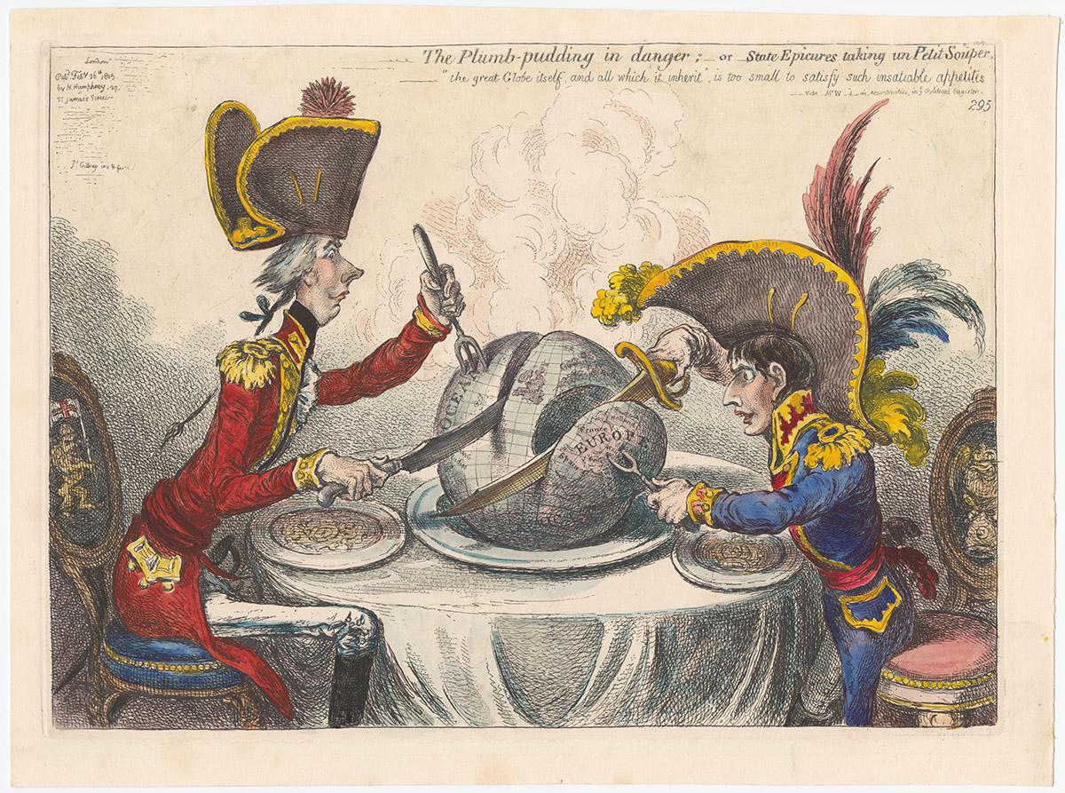 Gillray, The Plumb-Pudding in Danger, 1805